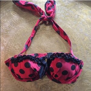 Agent Provocateur Red & Black Polka Dot Bikini Top